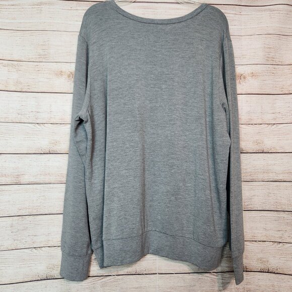 New TORRID 2X Heather Grey Sleep Lounge Sweatshirt Lips Heart Print Super Soft - Picture 9 of 15